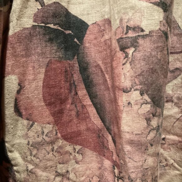 FLAX 100% Linen Floral Pants, Medium - Picture 6 of 8
